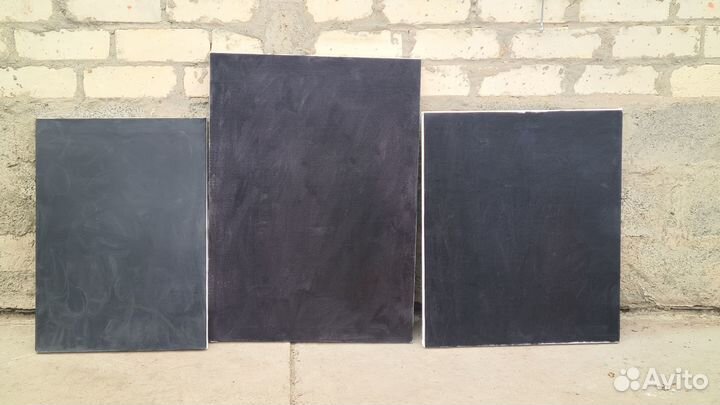 Холсты загругнтованные черные