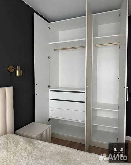 Шкаф распашной с фрезерованными фасадами