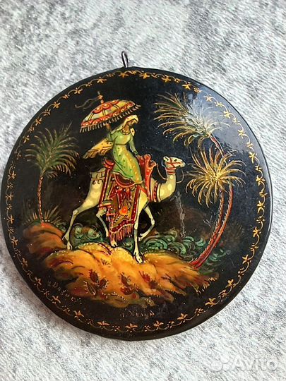 Подвеска, винтаж,лаковая миниатюра, с.Холуй
