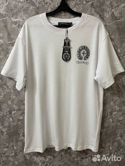 Chrome hearts футболка белая