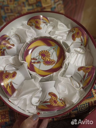 Кофейный сервиз. Новый. Фарфор. Китай. 6 персон