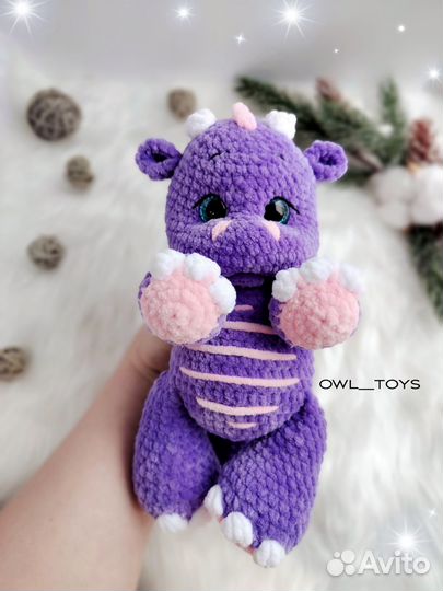 Вязаная игрушка Дракон Динозавр символ 2024 года