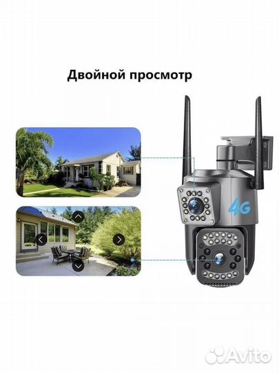 Камера видеонаблюдения WiFi с двойным объективом