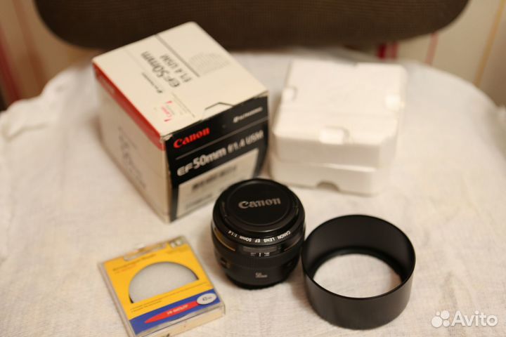 Canon EF 50mm f 1.4 usm (новый)бленда;светофильтр