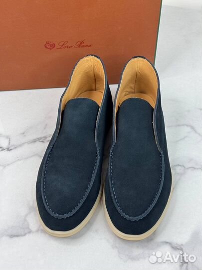 Лоферы Loro Piana Racing Blue Высшее качество