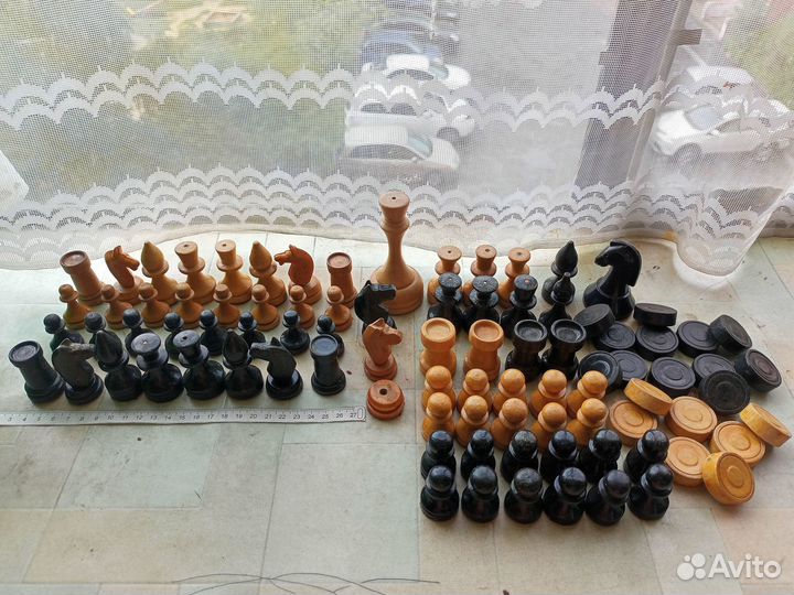 Шахматы СССР дерево, фигуры