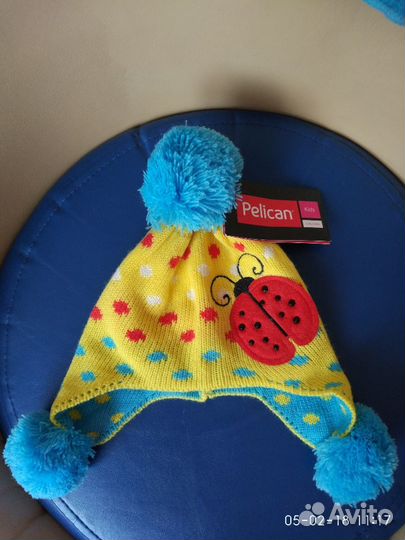 Новая шапка для девочки Pelican (46-48 разм.)