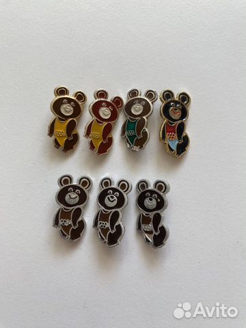 Значок Олимпийский Мишка, Москва 80. Оригинал СССР