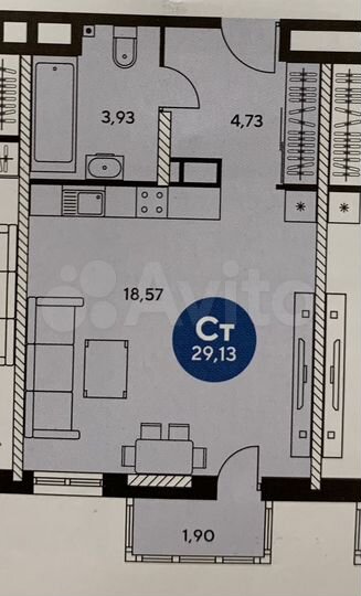 Квартира-студия, 29 м², 8/25 эт.
