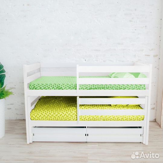 Кроватка выдвижная берёза для малыша матрешка эко