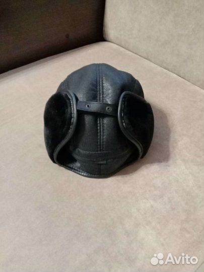 Шапка новая натуральная кожа и натуральный мех