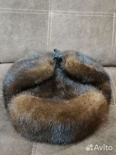 Мужская норковая шапка (ушанка)