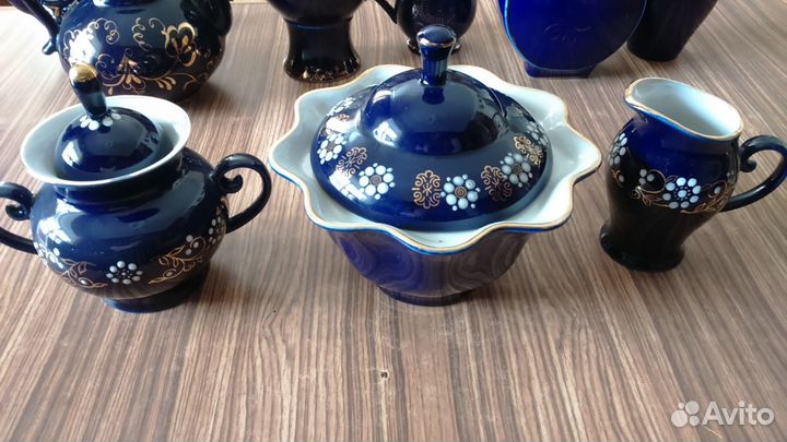 Посуда, вазы (Бронницы, Гжель), кобальт