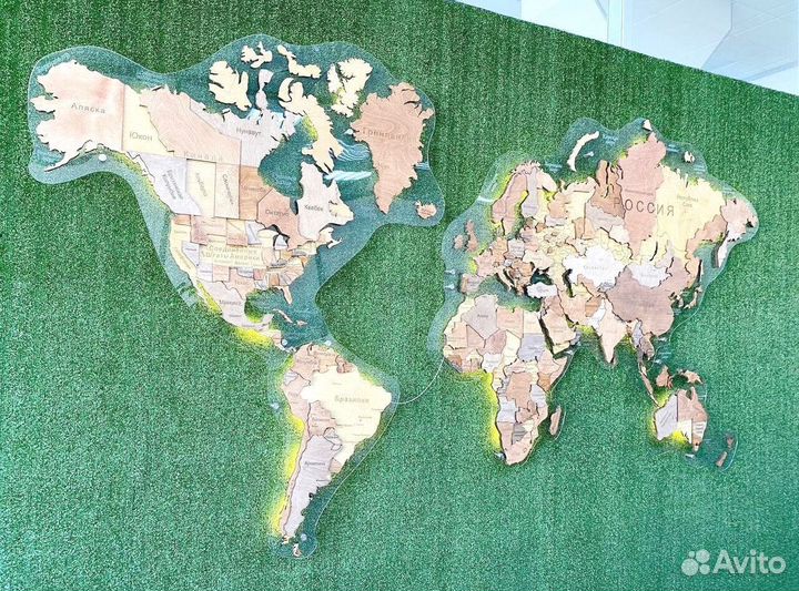 Карта деревянная для подарка