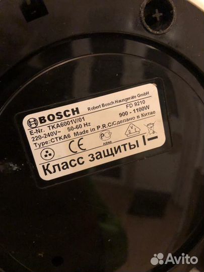 Кофеварка капельная bosch TKA 6001V