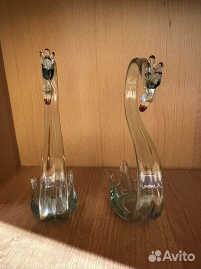 Набор стеклянных лебедей