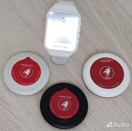 Кнопка вызова официанта в ассортименте с часами