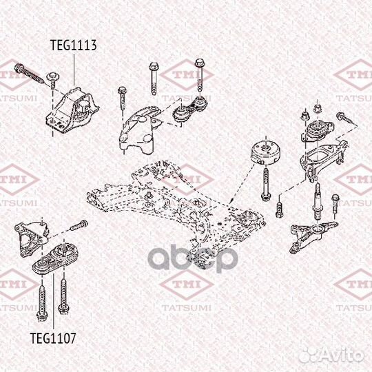 Опора двигателя зад TEG1107 tatsumi