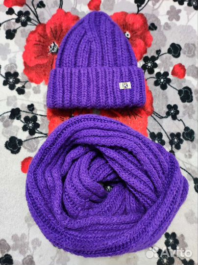 Шапка на флисе+снуд набор