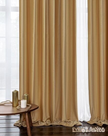 Комплект штор бархат Беллиссимо Крем-брюле