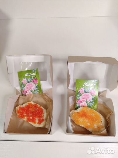 Икра красная, бутерброд из мыла