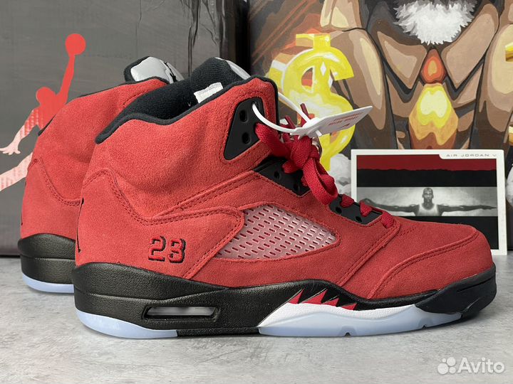 Кроссовки Nike Air Jordan 5 красные Оригинал