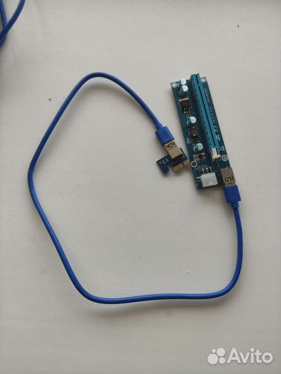 Райзер для видеокарты PCI-E 1X - 16X molex 4 pin 6