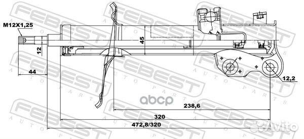 Амортизатор передн правый nissan almera N16 026