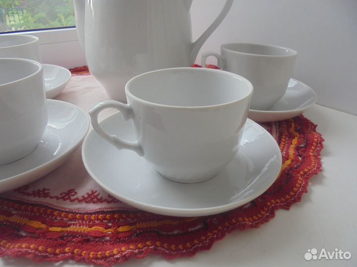 Чайн наб фарф Белье чайник 1,75 л+ сах+ 4 чай пары