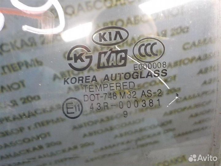 Стекло двери задней левой (форточка) KIA RIO II