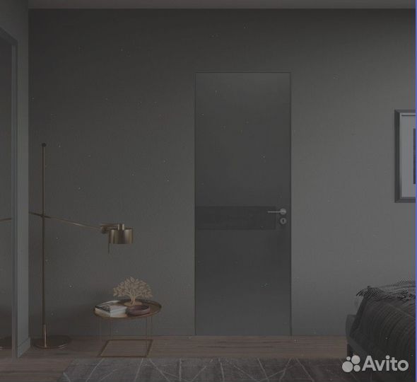 Дверь скрытая межкомнатная кромка хром 2000х900