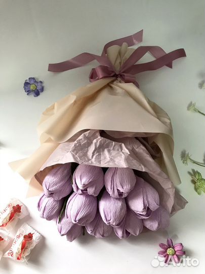 Сладкий букет / подарок / тюльпаны / цветы