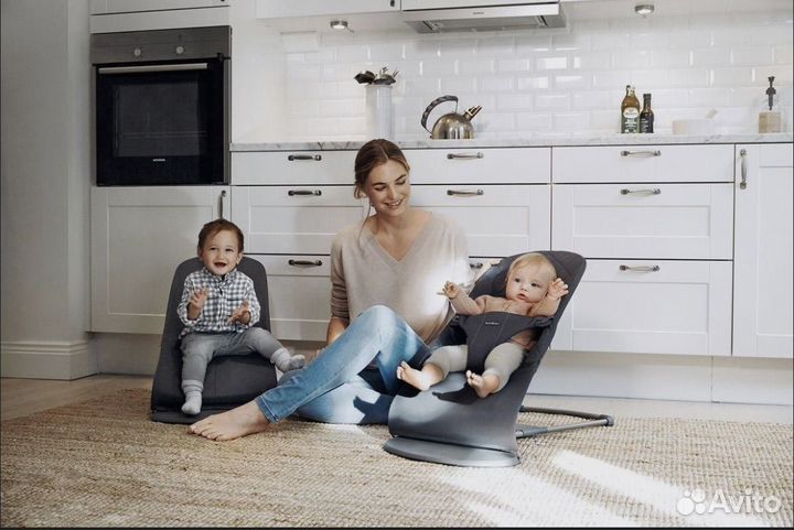 Шезлонг BabyBjorn Bliss Cotton, антрацитовый