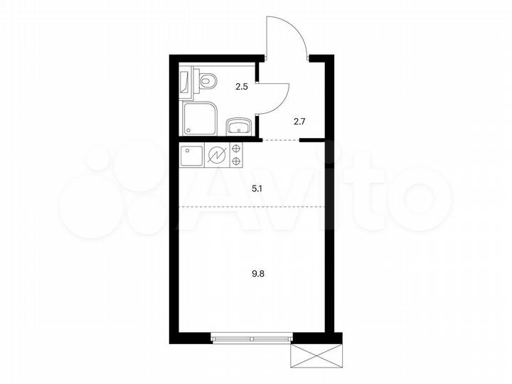 Квартира-студия, 20,1 м², 14/33 эт.