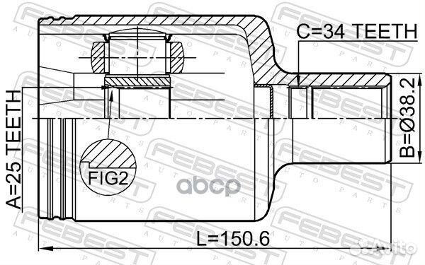 Шрус MB W204 08- внутр.лев. 1611204LH Febest