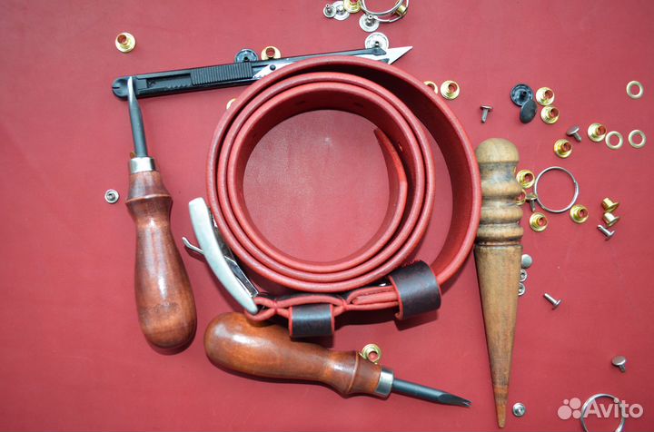 Ремень из натуральной кожи ручной работы