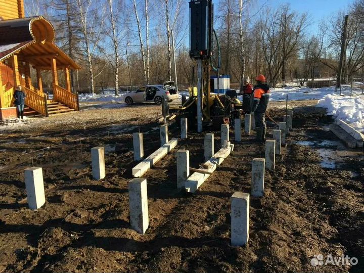 Заливка фундамента