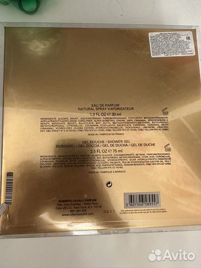 Духи и гель для душа roberto cavalli