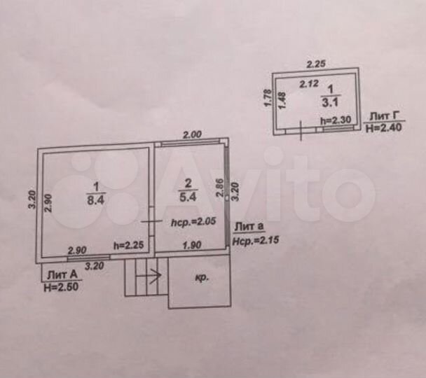 Дача 13,8 м² на участке 2 сот.