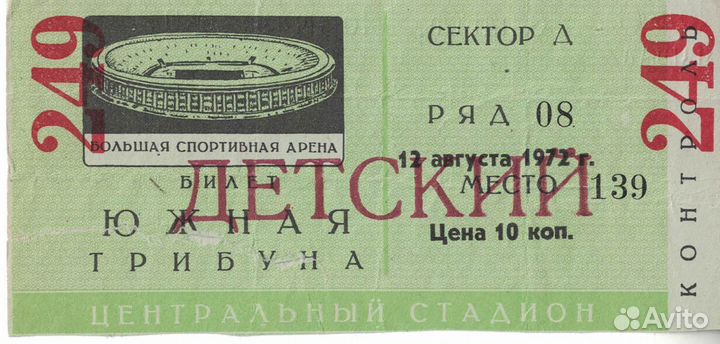 Билеты Футбол и хоккей Чемпионат/Кубок СССР/России