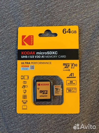 Карта памяти кодак 64-128 Гб V30