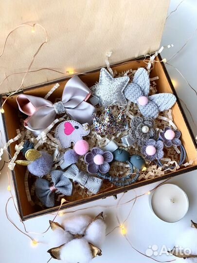 Подарочные наборы заколок и резинок для девочек