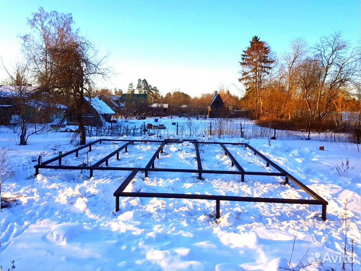 Фундамент 6х6 свайно-винтовой с монтажом