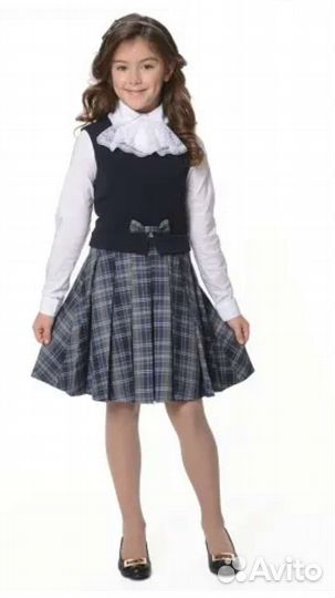 Школьная форма синяя клетка