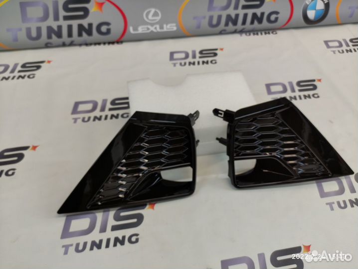 Накладки на туманки Prado 150 стиль Black onyx