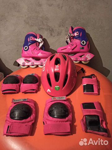 Роликовые коньки детские+защита