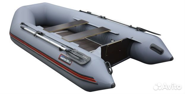 Лодка Хантер 290 лк серая