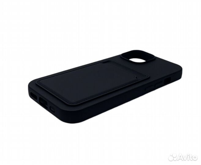 Чехол для iPhone 15 silicone+pocket чёрный