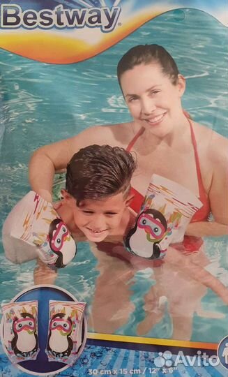 Нарукавники для плавания, 30 на 15см от 5 до 12 л