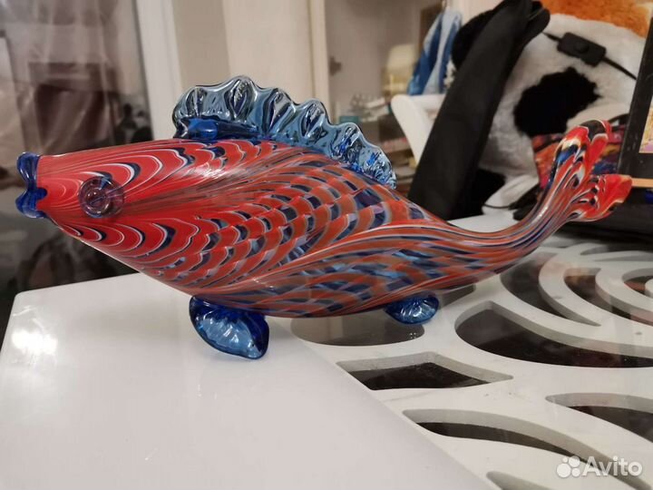 Статуэтка рыба из стекла СССР
